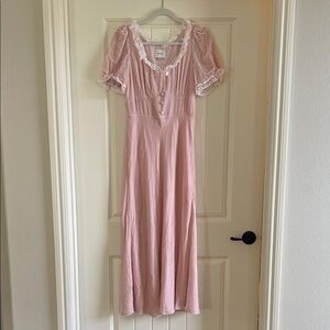 Reformation Pink velvet Maxi Dress